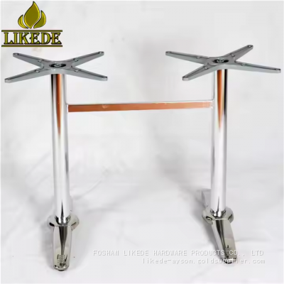 Hot Sale Low Price Double Legs Steel Pipe Table Base 304# Stainless Steel Table Frame photo-3