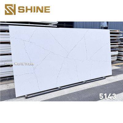Horizon Kitchen Countertop Slab Artificial Calacatta White Silica Quartz Stone Quartz Slab Widely Used photo-4