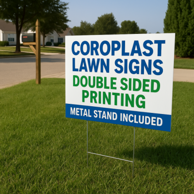Coroplast Lawn Signs Double Sided Custom Printing Metal Stand Included for Campaign and Real Estate