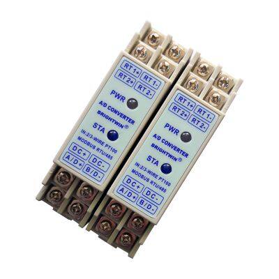 Precision RTD PT100 to RS485 Converter Isolated Temperature Transmitter PT100 to Modbus Signal Conversion Module Data Aquisition Device DIN Rail