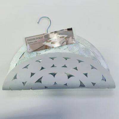 Non-Slip Heat Resistant Washable Vinyl Table Mats for Kitchen Dining Beautiful Vinyl Silver Round Placemats photo-3