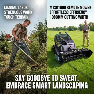 Vigorun MTSK1000 24.5HP Gasoline Engine Remote Control Flail Mower Servo Moto Controller 10-12cm Cutting Width for Sale