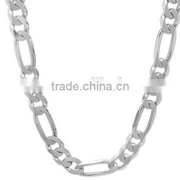 Wholesale Catholic Jewelry Italian Silver 9.5 mm Diamond Cut Figaro Chain Necklace Jewelry