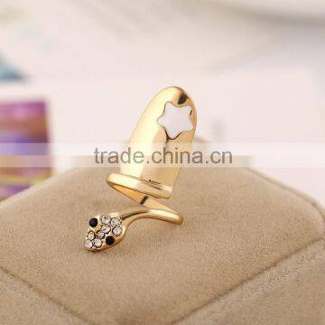 2015 new design Man gold ring shape snake