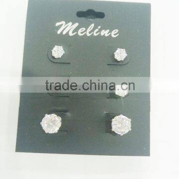 TRIO EARRING,CRYSTAL CZ STONE