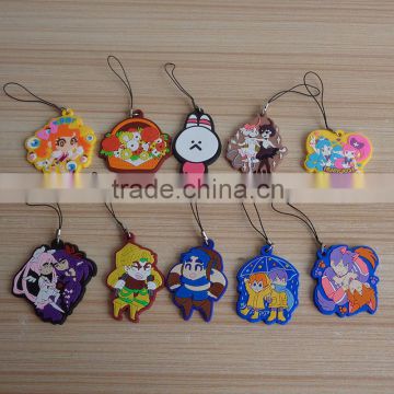 Various Design Rubber PVC Phone Charms Pendants