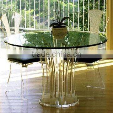 Uniquely Shaped Concise acrylic round dining or Coffee table set