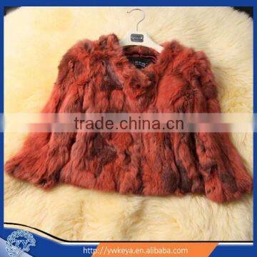 2015 Short Style orange color Lady Winter real rabbit fur coat/Jackets