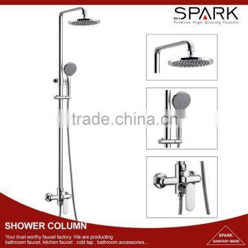 High quality stand shower set exposed rain fall bath faucets sanitary