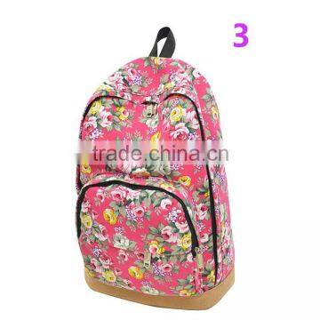 Vintage Retro Rose Floral Printing Backpack Women's Canvas Travel Backpack for Teenage Girls Rucksack photo-4