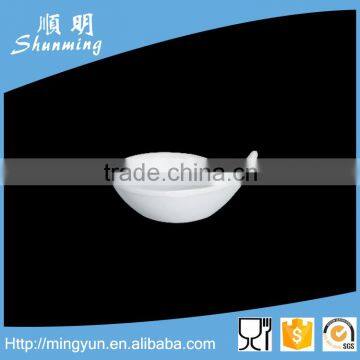 Melamine saucer with handle