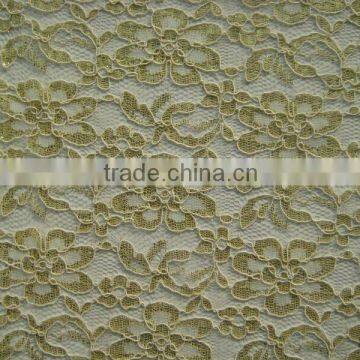 nylon and metallic yarn on lace fabric for ladies dress clothing                        
                                                Quality Choice