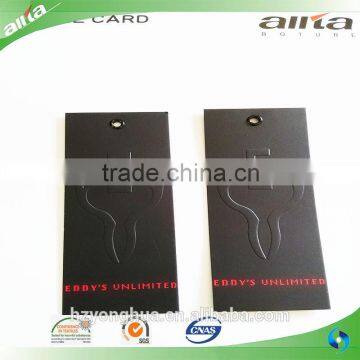 Factory price custom paper hang tag, garment hang tag 2015