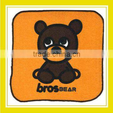 2016 New Design Products Bros Bros Bear Cotton Absorbent Square Orange Terry Towel