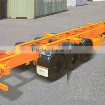 Three axis container transport trailer