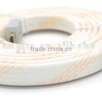 High speed Gold Plated Male-Male flat nylon HDMI Cable 1.4 2.0 Version