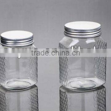 Honey plastic storage jar with metal lid