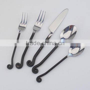 24PCS Black Handle Cutlery Set 9003