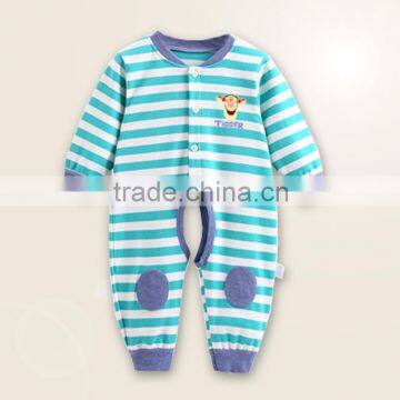 cottom striped Tigger emb baby romper for baby clothes factory