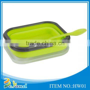 Hot selling cheap microwave safe Japanese folding silicone hot lunch box