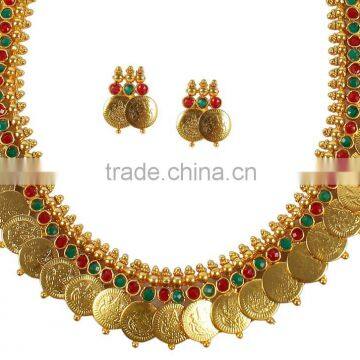 Indian Bollywood Type Gorgeous Ginni Long With Ruby Emerald Stone Necklace Sets photo-2