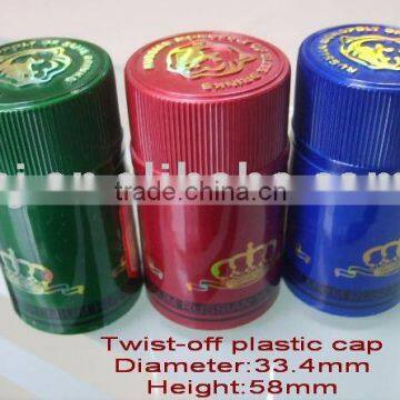 Twist-off plastic cap/bottle cover