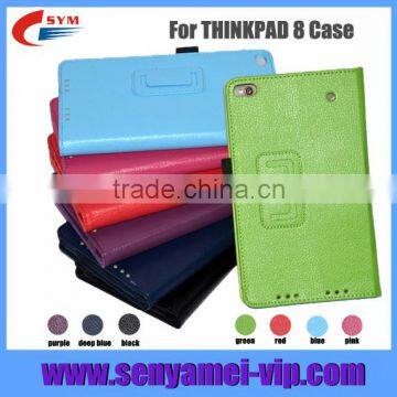 Book flip leather case for Lenovo thinkpad 8 case