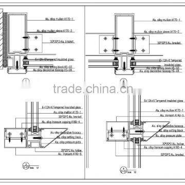 Aluminum Frame Curtain Wall With Professional Design and Competitive Price
