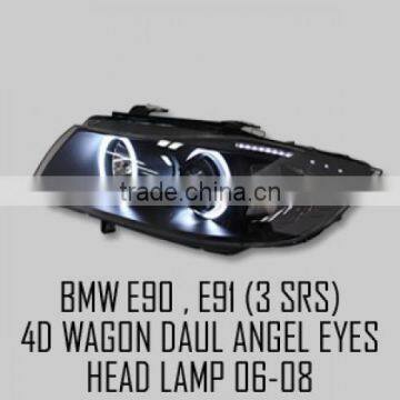 [AUTO LAMP] BM E90 / E91 3Series - LED Dual Angel Eyes Projector Headlights Set(no.6487)