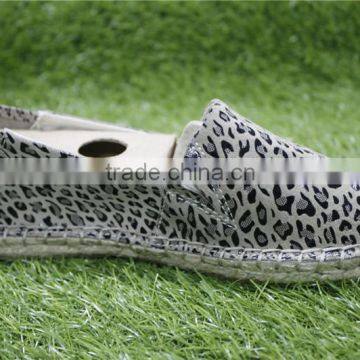 Leopard Espadrilles Ladies Shoes Jute Canvas Shoes
