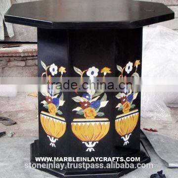 Black Handmade Marble Table Base