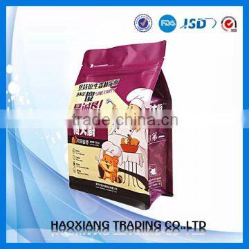 Quad sealed food bag with bottom gusset packing soybean meal