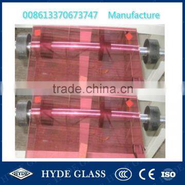 2016 China popular 5+0.76+5mm pink laminated curtain wall glass