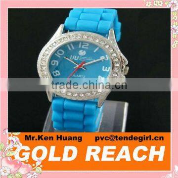 blue wristband watch with diamond