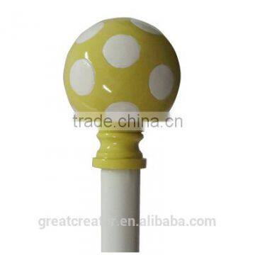 Great Creator 28-48" Adjustable Kids Curtain Rods w/Lime Color Ball Finials For Girl's Room