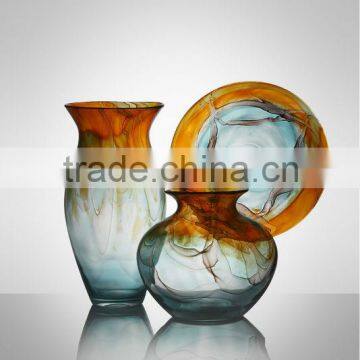 Modern Style Hand-made Glassware vase and plate