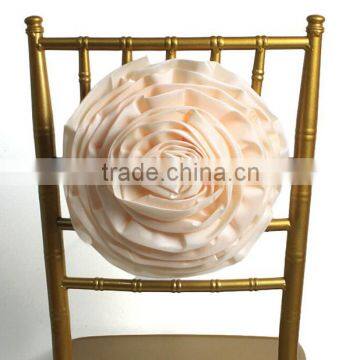 Large Satin Flower For Wedding Chair,Wedding Decoration Cream Fabric Flower