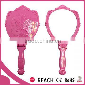 plastic fold hand held cosmetic mirror wedding with handle