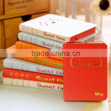 cute cat shape die cut handmade paper journal with edge printing