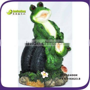 17cm cute resin frog garden statues