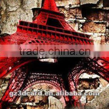 Lenticular 3D poster of building 3d decoration picture