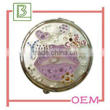 Fashion antique copper plating makeup mirror makeup for promtion 2013