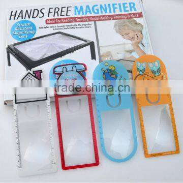 Promotional plastic bookmark magnifier Ruler for reading