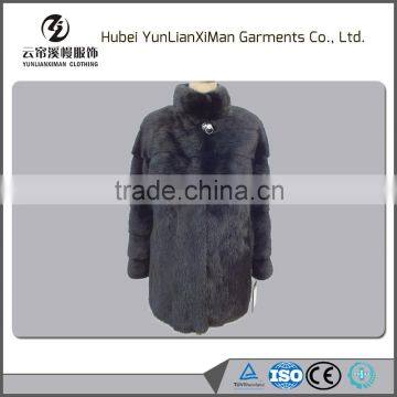 Winter oversized fur collar jacket women black short mink fur jacket