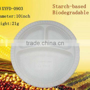 Plastic Disposable Plate Compostable Plates-9inch Plate With 3 Compartments Quality Choice
