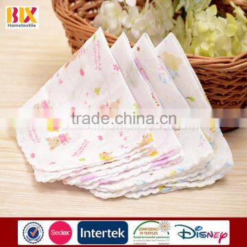 bailixin hot selling cotton waffle texture printed gauze baby bandana bibs