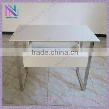 Home Used Modern Desktop Table Metal Frame White Computer Table photo-3