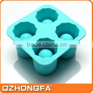 2016 Manufature Silicone 4 Cup Shape Silicone Ice cup Tray