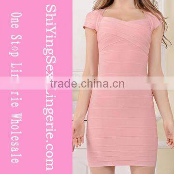 Wholesale New Fashion Formal Pink Bandage Dress