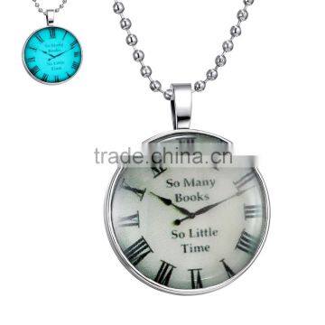 Clock glowing necklace glowing in the dark jewelry DIY jewelry